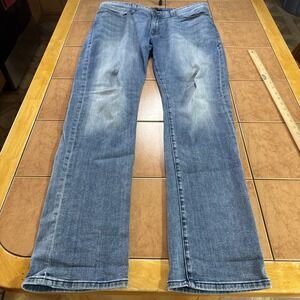 Fidelity Denim Jimmy Slim Straight Jeans Light Wash Mens 38 x 34 Stretch Cotton